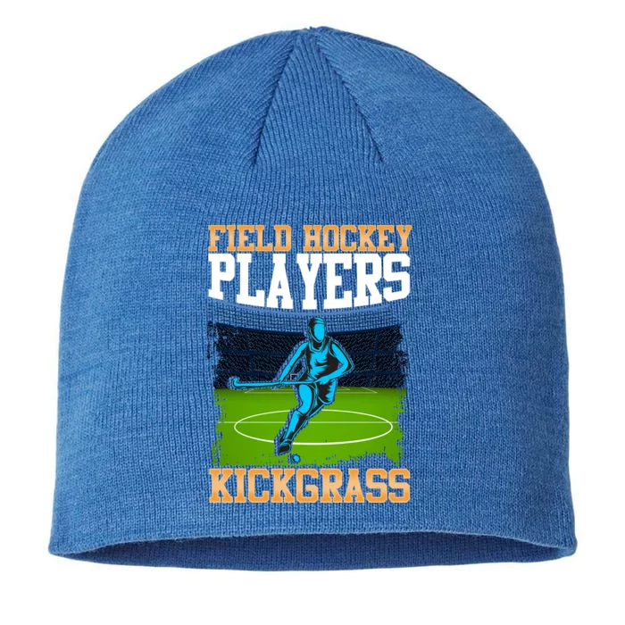 Field Hockey Players Kick Grass Game Day Hockey Stick Gift 8 1/2in Sustainable Knit Beanie