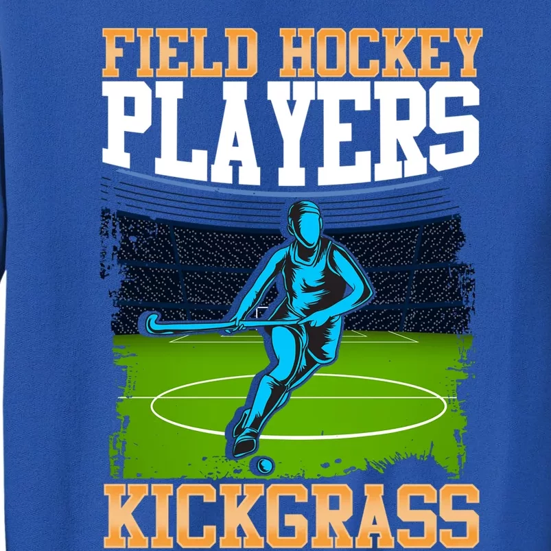 Field Hockey Players Kick Grass Game Day Hockey Stick Gift Tall Sweatshirt