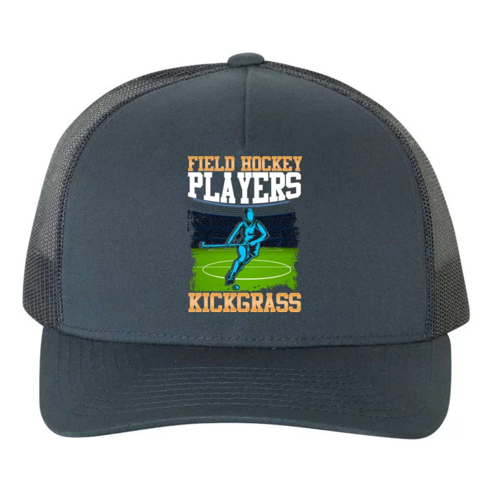 Field Hockey Players Kick Grass Game Day Hockey Stick Gift Yupoong Adult 5-Panel Trucker Hat