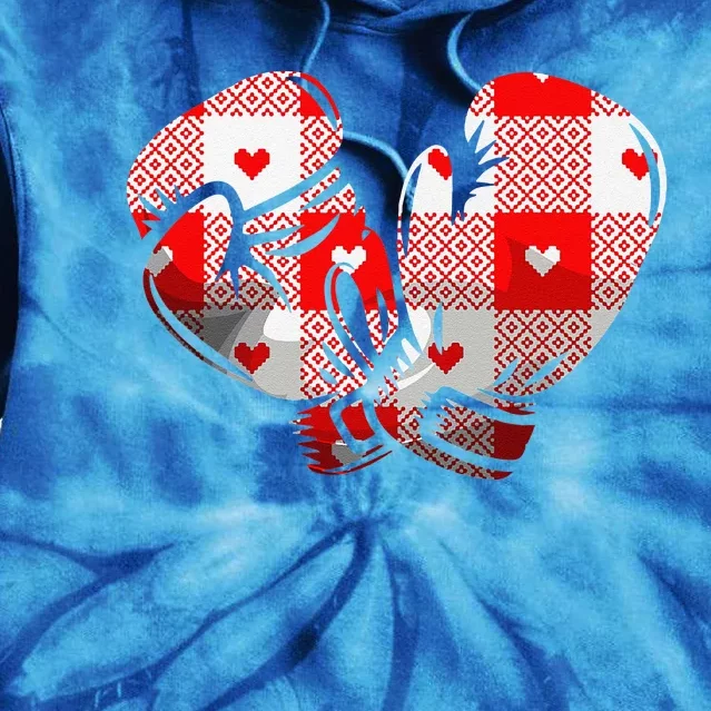 Funny Heart Plaid Boxing Valentine's Day Sport Lover Tie Dye Hoodie