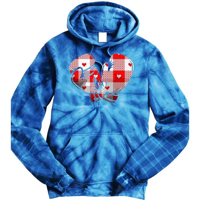 Funny Heart Plaid Boxing Valentine's Day Sport Lover Tie Dye Hoodie