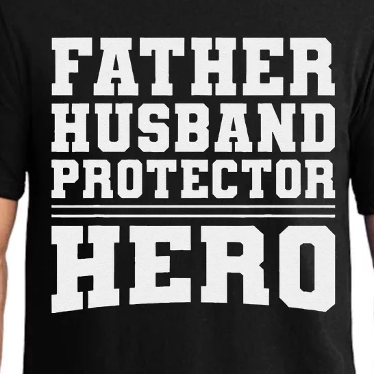 FATHER HUSBAND PROTECTOR HERO Dad Daddy Funny Fathers Day Pajama Set