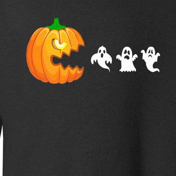 Funny Halloween Pumpkin Eating Ghost Gamer Toddler Sweatshirt