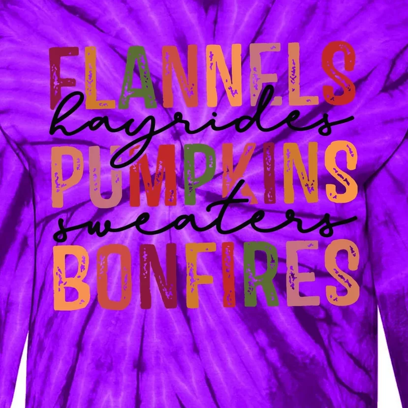 Flannels Hayrides Pumpkin Pumpkin Spice Season Tie-Dye Long Sleeve Shirt