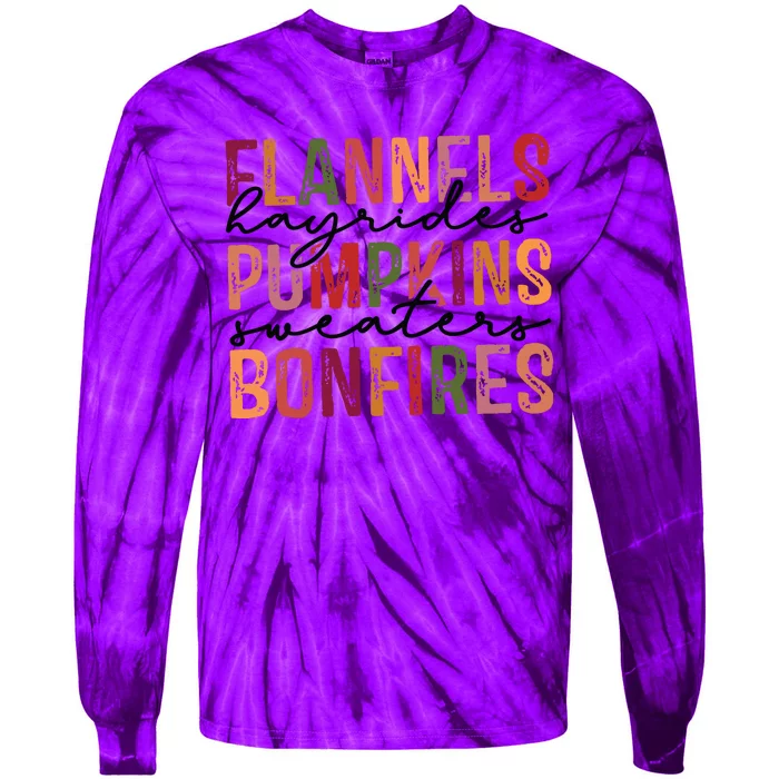 Flannels Hayrides Pumpkin Pumpkin Spice Season Tie-Dye Long Sleeve Shirt