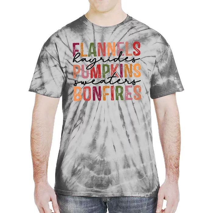 Flannels Hayrides Pumpkin Pumpkin Spice Season Tie-Dye T-Shirt