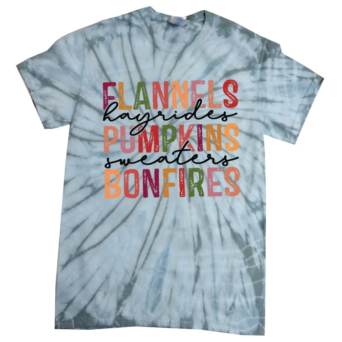 Flannels Hayrides Pumpkin Pumpkin Spice Season Tie-Dye T-Shirt