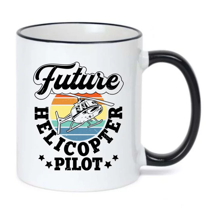 Future Helicopter Pilot Black Color Changing Mug