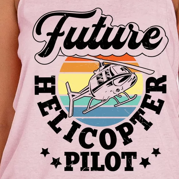 Future Helicopter Pilot Women's Knotted Racerback Tank