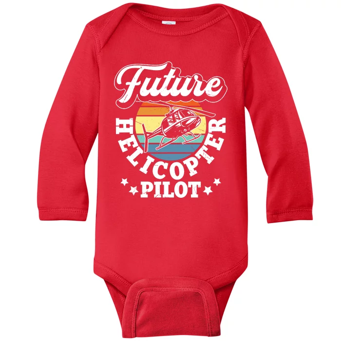 Future Helicopter Pilot Baby Long Sleeve Bodysuit