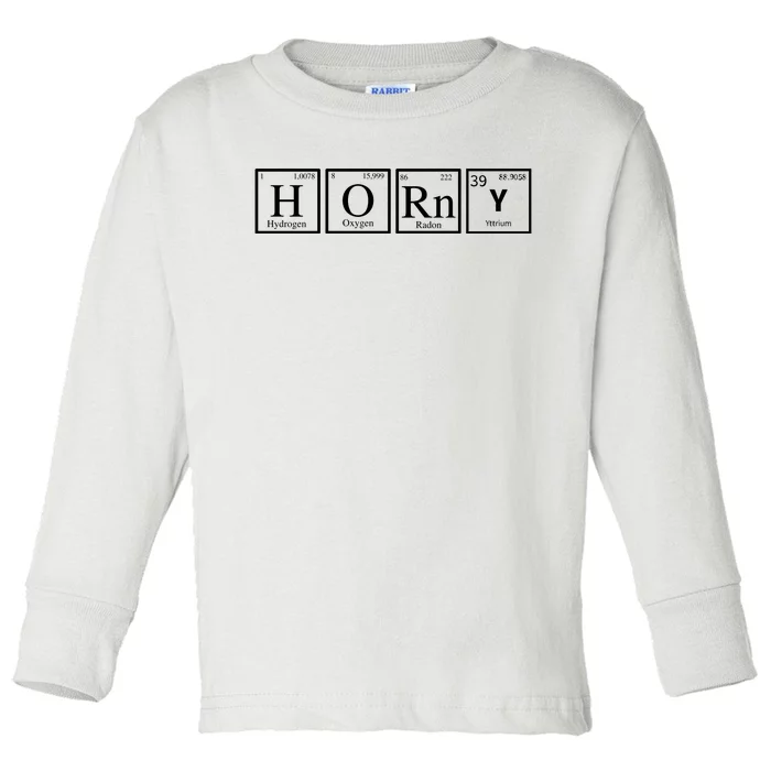 Funny Horny Periodically Chemistry Lover Toddler Long Sleeve Shirt