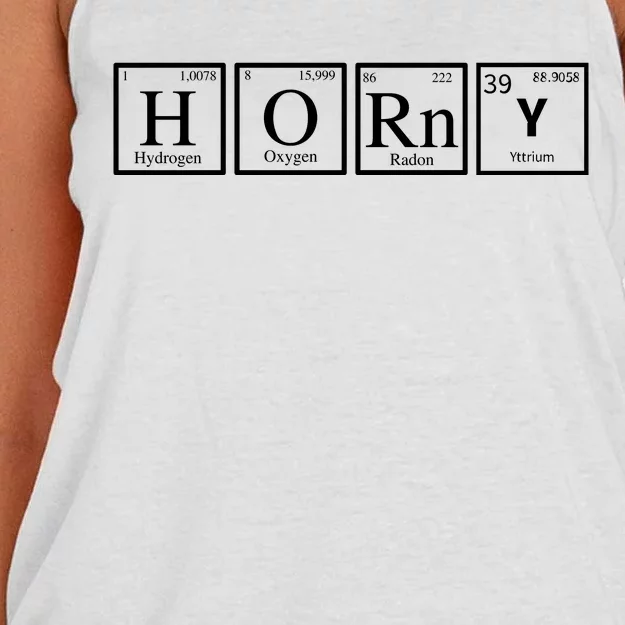 Funny Horny Periodically Chemistry Lover Women's Knotted Racerback Tank