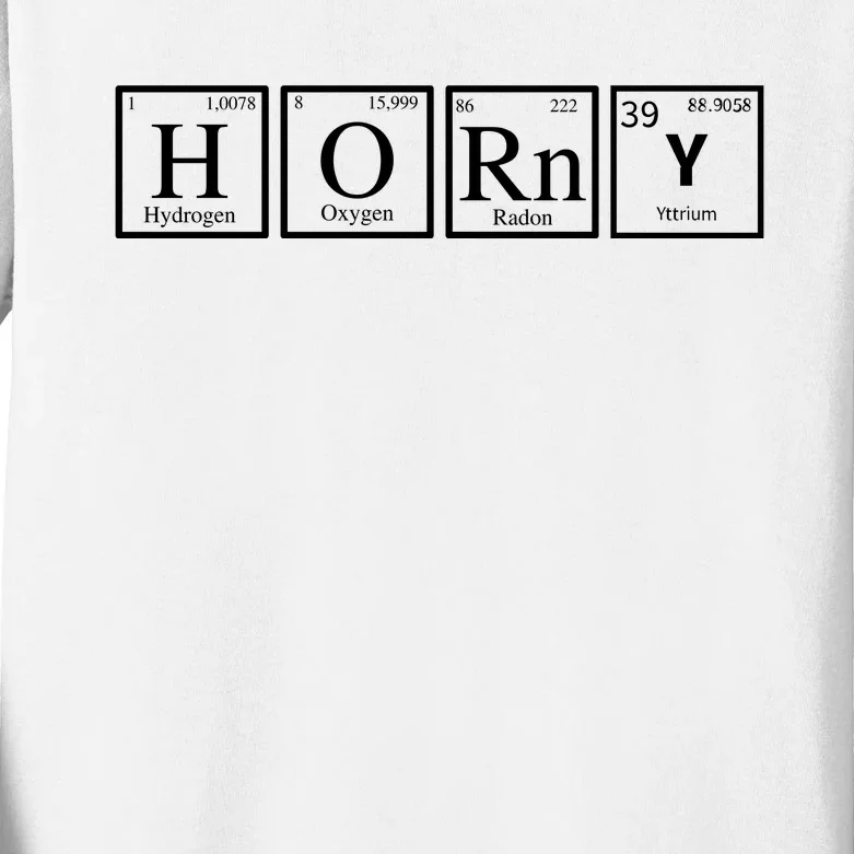 Funny Horny Periodically Chemistry Lover Kids Long Sleeve Shirt