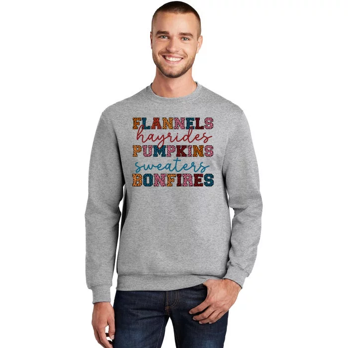 Flannels Hayrides Pumpkins Sweaters Bonfi Tall Sweatshirt