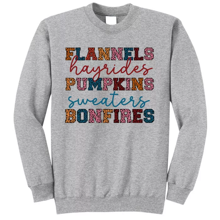 Flannels Hayrides Pumpkins Sweaters Bonfi Tall Sweatshirt