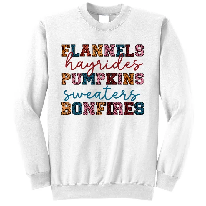 Flannels Hayrides Pumpkins Sweaters Bonfi Sweatshirt