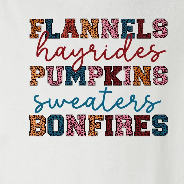 Flannels Hayrides Pumpkins Sweaters Bonfi Toddler Long Sleeve Shirt