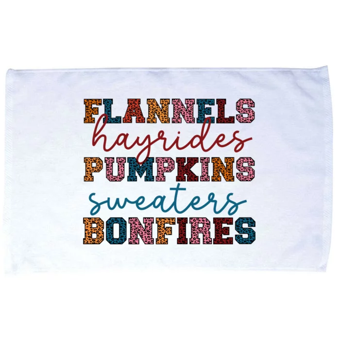 Flannels Hayrides Pumpkins Sweaters Bonfi Microfiber Hand Towel