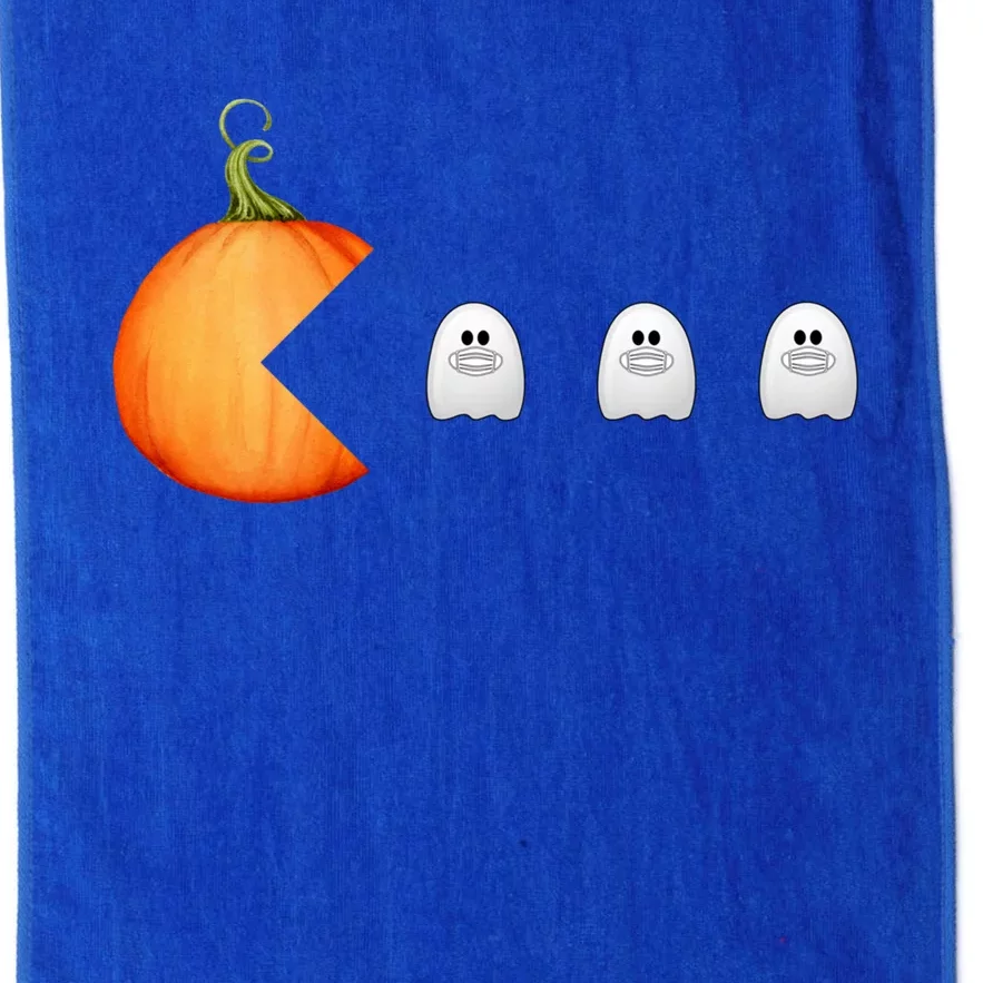 Funny Halloween Pumpkin Eating Ghost Mask Gift Platinum Collection Golf Towel