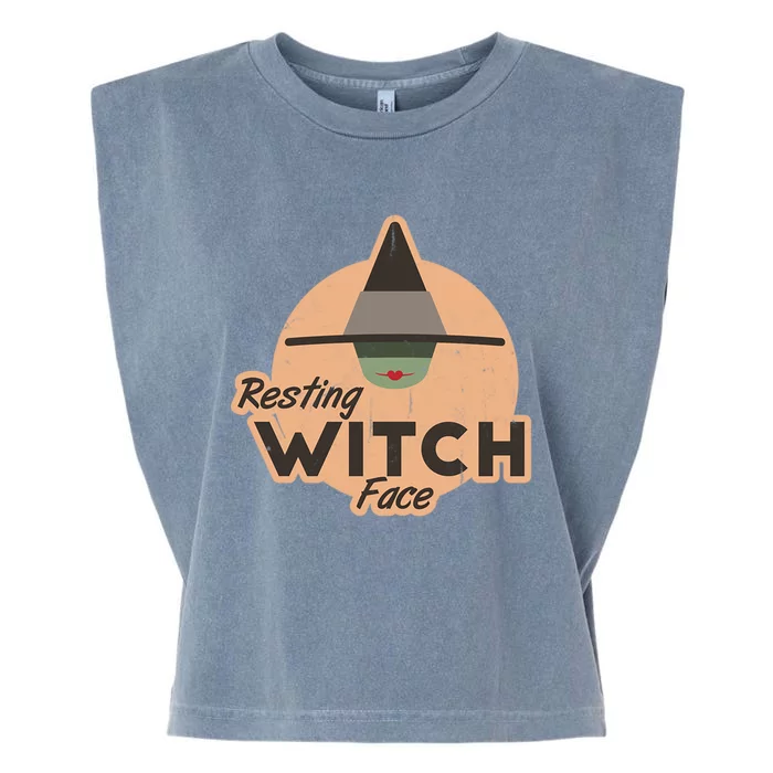 Funny Halloween Pun Resting Witch Face Spooky Costume Party Meaningful Gift Garment-Dyed Women's Muscle Tee