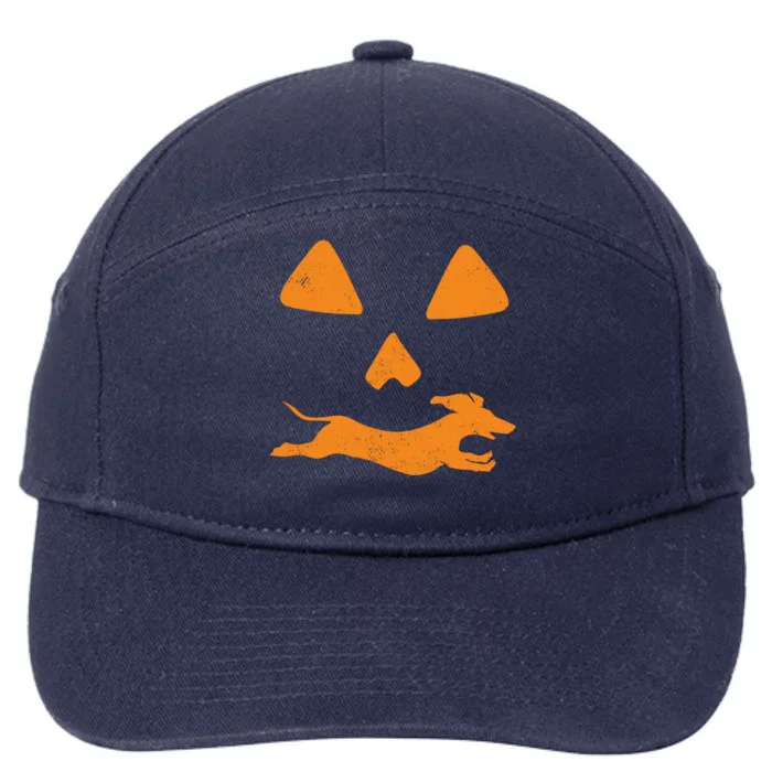 Funny Halloween Pumpkin Dachshund Jackolantern Wiener Dog Gift 7-Panel Snapback Hat