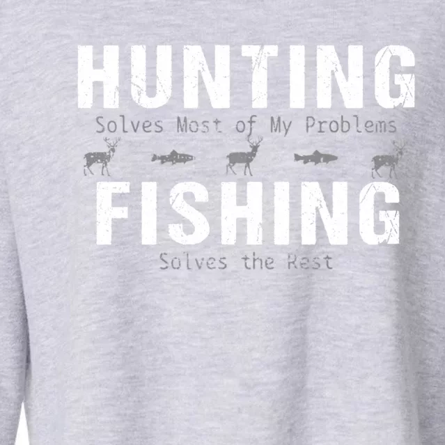 Fishing Hunting Present Hunter Cute Gift Cropped Pullover Crew