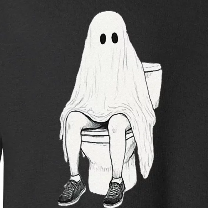 Funny Halloween Pooping Bathroom Ghost On Toilet Toddler Sweatshirt