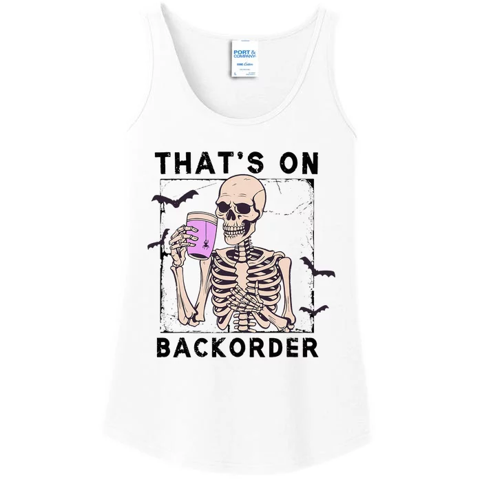 Funny Halloween Pharmacy Tech Skeleton ThatS Backorder Ladies Essential Tank