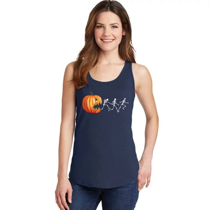 Funny Halloween Pumpkin Skeletons Jack O Lantern Ladies Essential Tank