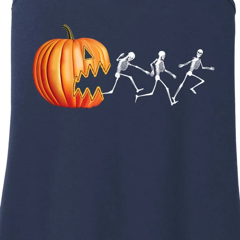 Funny Halloween Pumpkin Skeletons Jack O Lantern Ladies Essential Tank