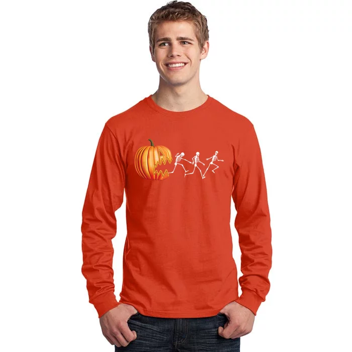 Funny Halloween Pumpkin Skeletons Jack O Lantern Tall Long Sleeve T-Shirt