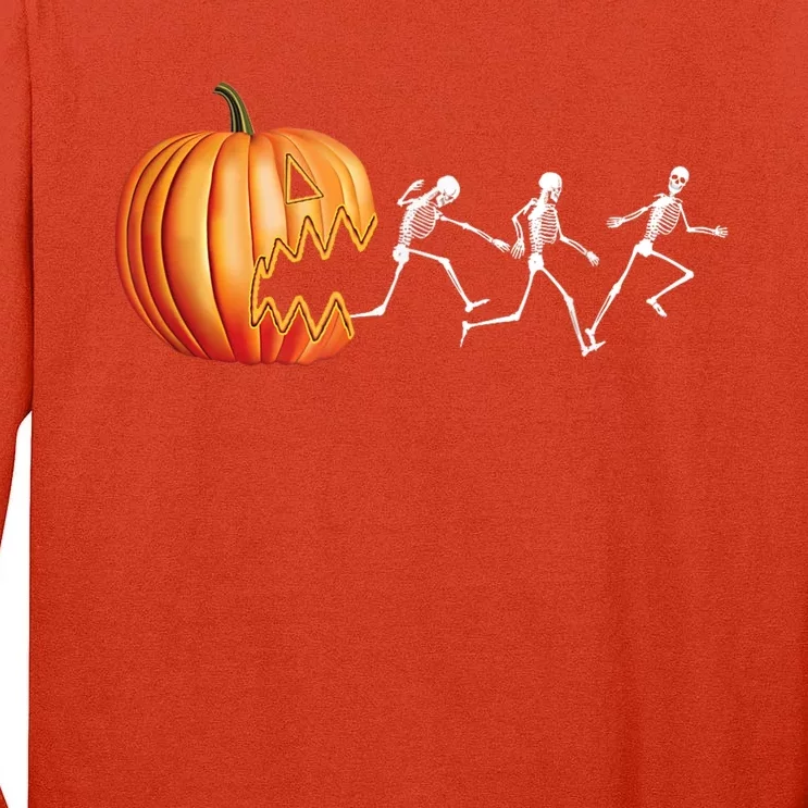 Funny Halloween Pumpkin Skeletons Jack O Lantern Tall Long Sleeve T-Shirt