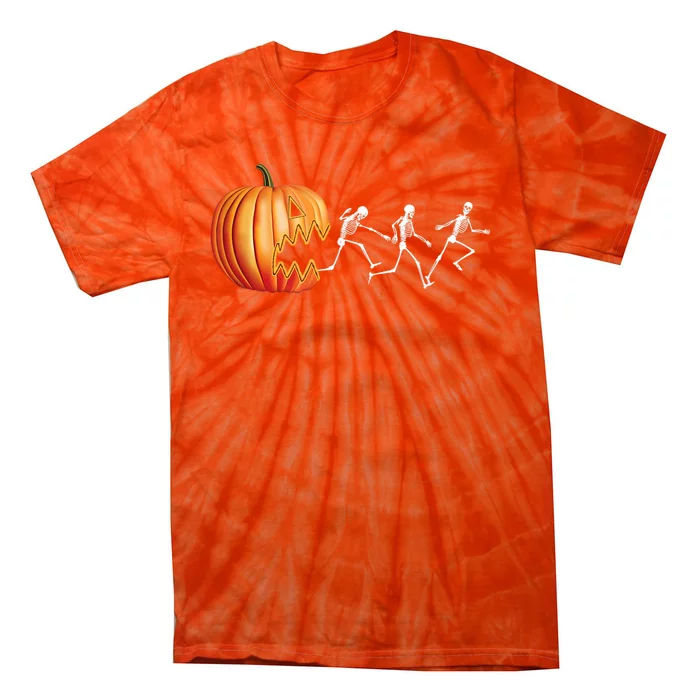 Funny Halloween Pumpkin Skeletons Jack O Lantern Tie-Dye T-Shirt