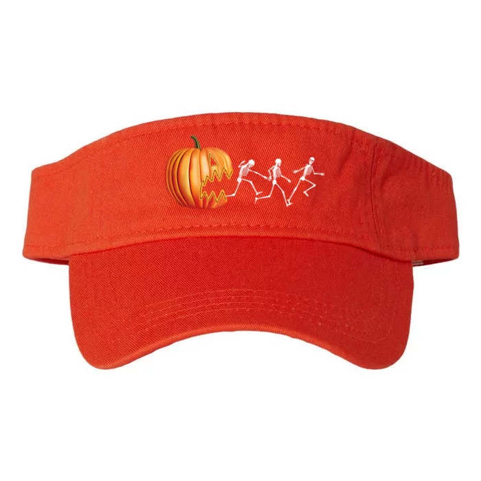 Funny Halloween Pumpkin Skeletons Jack O Lantern Valucap Bio-Washed Visor