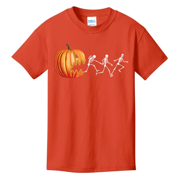 Funny Halloween Pumpkin Skeletons Jack O Lantern Kids T-Shirt