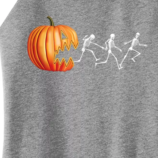 Funny Halloween Pumpkin Skeletons Jack O Lantern Women’s Perfect Tri Rocker Tank