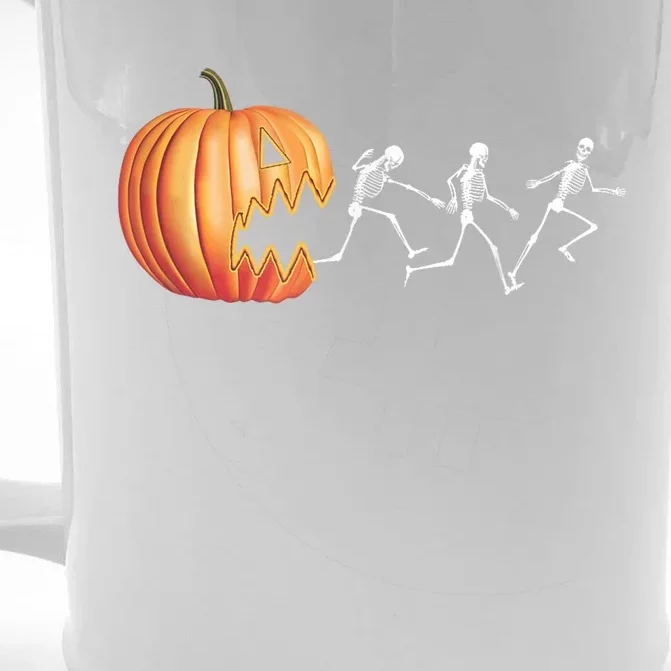 Funny Halloween Pumpkin Skeletons Jack O Lantern Front & Back Beer Stein