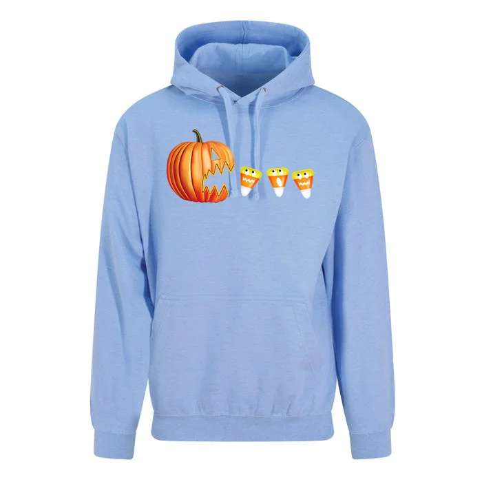 Funny Halloween Pumpkin Jack O Lantern Eating Candy Corn Unisex Surf Hoodie