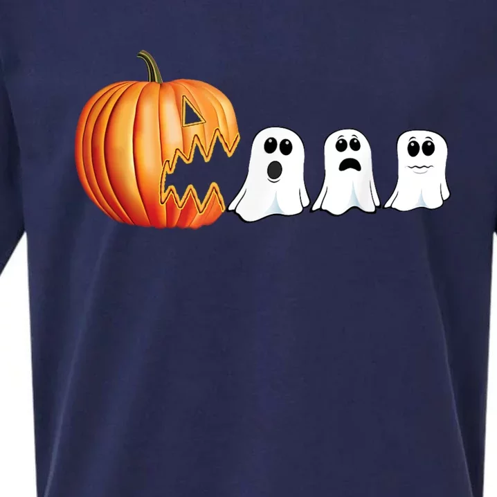 Funny Halloween Pumpkin Ghosts Jack O Lantern Sueded Cloud Jersey T-Shirt