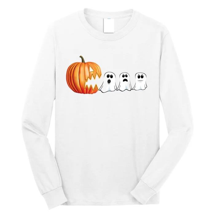 Funny Halloween Pumpkin Ghosts Jack O Lantern Long Sleeve Shirt