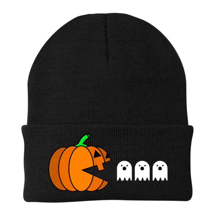 Funny Halloween Pumpkin Eating Ghost Gamer Knit Cap Winter Beanie