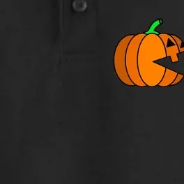 Funny Halloween Pumpkin Eating Ghost Gamer Dry Zone Grid Performance Polo