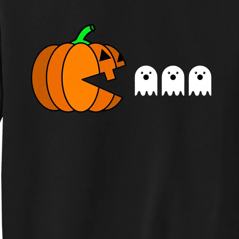 Funny Halloween Pumpkin Eating Ghost Gamer Tall Sweatshirt