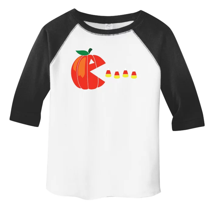 Funny Halloween Pumpkin Eating Candy Corn Toddler Fine Jersey T-Shirt