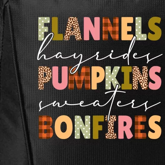 Flannels Hayrides Pumpkins Sweaters Bonfires Plaid Leopard Gift City Backpack