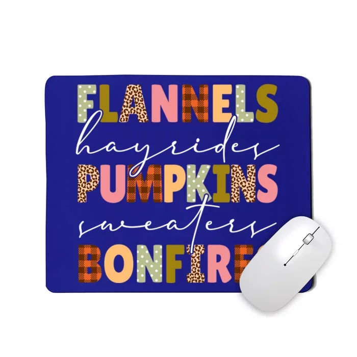 Flannels Hayrides Pumpkins Sweaters Bonfires Plaid Leopard Gift Mousepad