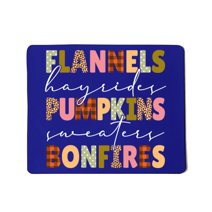 Flannels Hayrides Pumpkins Sweaters Bonfires Plaid Leopard Gift Mousepad