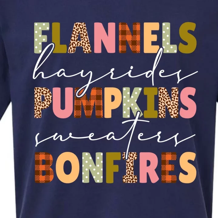 Flannels Hayrides Pumpkins Sweaters Bonfires Plaid Leopard Gift Sueded Cloud Jersey T-Shirt