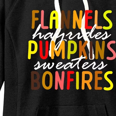 Flannels Hayrides Pumpkins Sweaters Bonfires Women's Fleece Hoodie