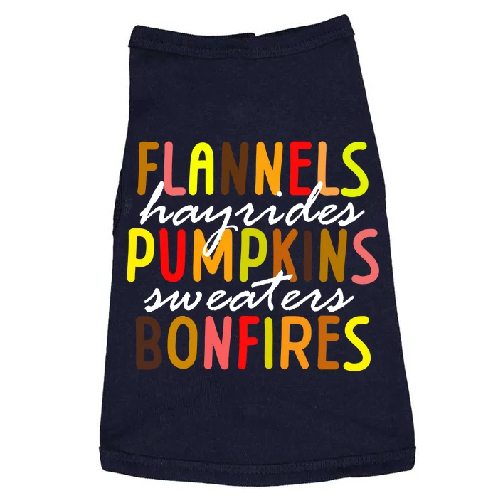 Flannels Hayrides Pumpkins Sweaters Bonfires Doggie Tank